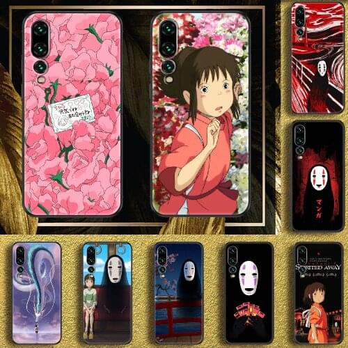 Anime Spirited Away No Face man Phone case For Huawei P Mate P10 P20 P30 P40 10 20 Smart Z Pro Lite 2019 black painting bumper