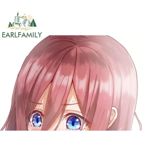 EARLFAMILY 13cm x 7.8cm For Miku Nakano Car Stickers Waterproof Decal Vinyl Personality Motorcycle Campervan RV Decoration