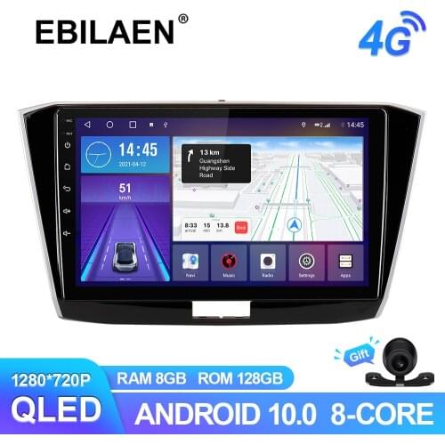 EBILAEN Car Radio Multimedia Player For VW Volkswagen Magotan 2015- Android 10.0 GPS Navigation With Wireless Carplay QLED 4G