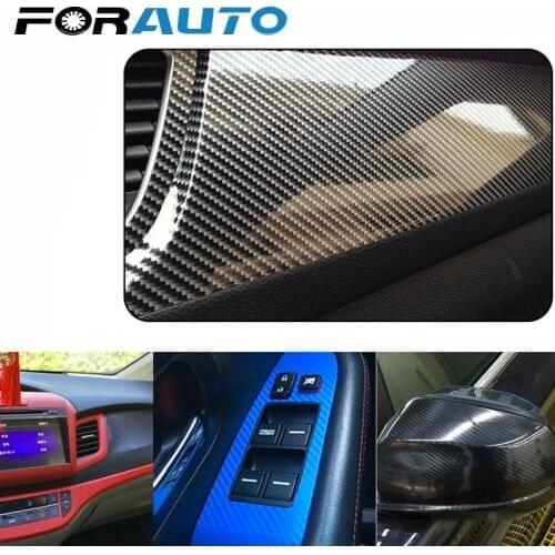 FORAUTO 5D High Glossy DIY Carbon Fiber Wrap Motorcycle Car Interior Carbon Fiber Film 10cmX152cm Car Styling Vinyl Film