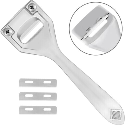 Imzay Metal Leather Sharp Skiver Thinning Shovel Cutting Skiving Trimming With Three Skiver Blades For Leather Craft DIY