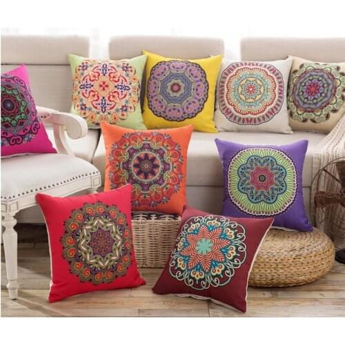 Indian Mandala Decorative Pillow Cases Bohemian Pillow Cover Living Room Sofa Cafe Decoration Festival Cushion Covers 45CMX45CM