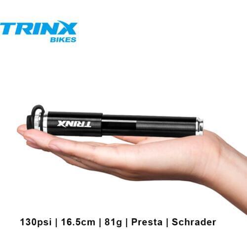 TRINX 130psi Pocket Bicycle Pump Mini Portable Bike Pump Cyling Air Pump For Bike Tire Inflator High Pressure Schrader Presta