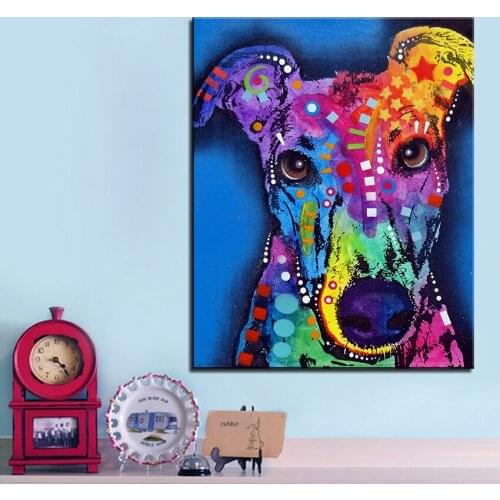 Large size Print Oil Painting Wall painting greyhound dog Home Decorative Wall Art Picture For Living Room paintng No Frame
