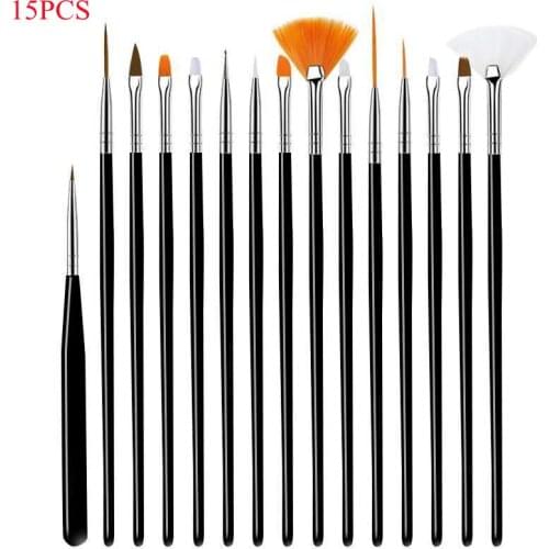 15Pcs/Set Nail Brush for Manicure Gel Brush for Nail Art Nail Brush Acrylic Liquid Powder Carving Gel Brush Fast Delivery