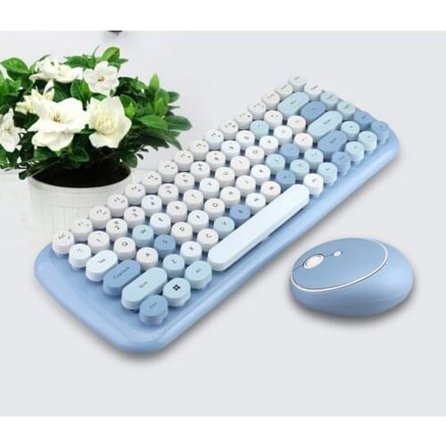 Wireless Keyboard and Mouse Combo, 2.4G Wireless Keyboard Mouse Ergonomic Compact for Laptop PC Computer