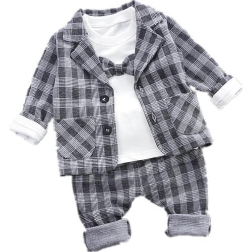 Baby Boys Clothing Sets 1 2 3 4 5 6 Years Kids jacket+Shirt+Pants 3 Pcs Children Business Suits Boys Clothes Set Party Wear