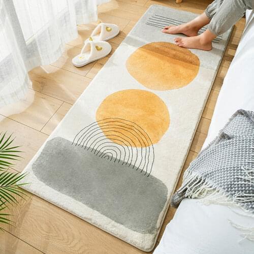 50x120cm Bedside Area Rug Modern Simple Fashion Lamb Wool Bedroom Carpet Home Decoration Floor Mat Plush Foot Mats Long Doormat