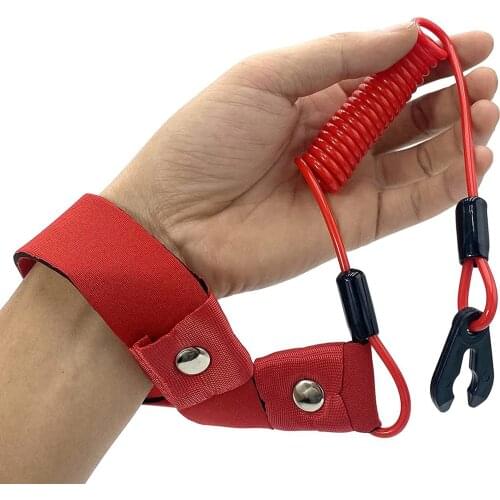 Red Engine Stop Switch Key Lanyard Safety Cord for Yamaha Outboard ATV Bike