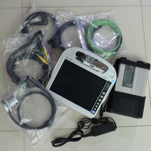 MB star C5 multi language diagnostic tool SD Connect + Laptop cf-h2+2020.12 software HDD ready to use