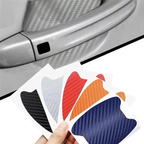 4Pcs/Set Car Door Sticker Carbon Fiber Resistant Cover Auto Handle Protection Film Exterior Car Styling Accessories Car Sticker
