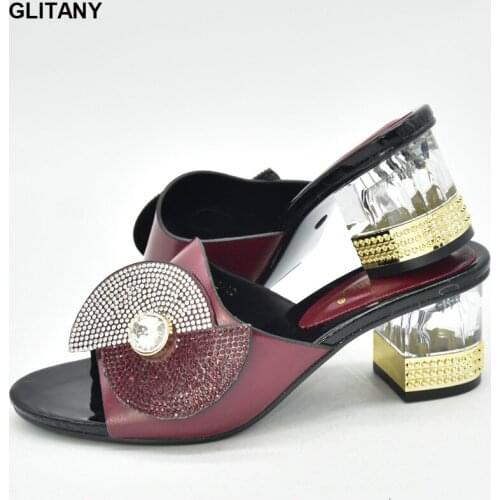 New Arrival Luxery Shoes for Wedding Women Ladies Shoes and Sandals Open Toe Shoes Decorated with Rhinestone Slip on High Heels