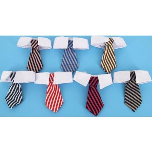 Pet Collar Cotton Cat Neck Tie Dog Necktie For Kitten Cat Bow Tie Bowtie Collar Pet Adjustable Neck Tie White Collar Dog Necktie