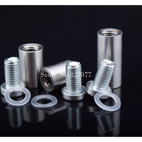 Stainless Steel Hollow Advertisement Fixing Screws Size:19*100mm Glass Standoff Pin Fastener 200pcs KF749