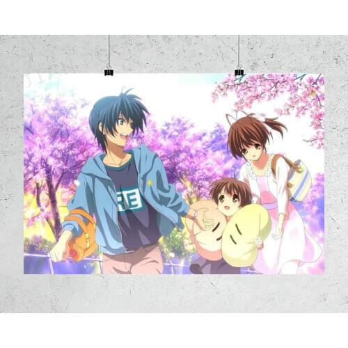 H525 Silk Poster Home Decoration Clannad After Story Animation Wall Art Christmas Gift