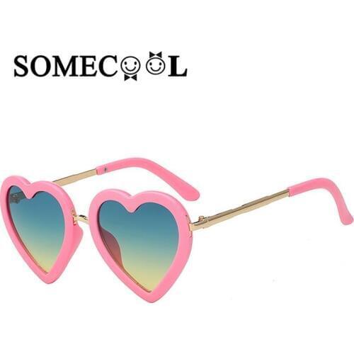 SomeCool Cute Heart Kids sun glasses Child UV protection Sunglasses Baby Girl Kids oculos de sol Lovely children glasses N661