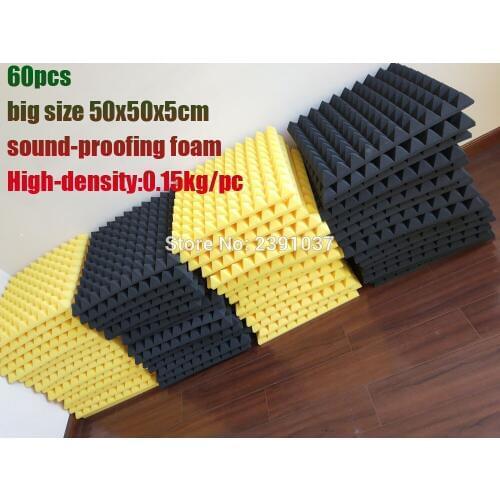 Brand New 60pcs size 50x50cm High-density acoustic foam cover 15 square meters studio foam white acoustic treatment