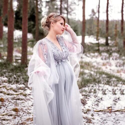 Eightree Pregnant Appliques Wedding Dresses Princess Long Sleeves Wedding Gowns Flower Appliques vestido de noiva Plus Size Wedd