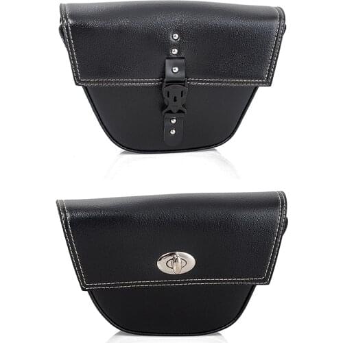 Universal Accessories Triangle Synthetic Leather Motorcycle Side Saddle Bag for Cafe Racer ATV Bikes For Honda Yamaha Suzuki