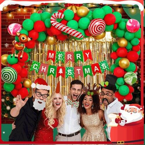 1set Large Happy Christmas Day Foil Balloons Snowman Santa Claus Christmas Tree Decoration Xmas Party Supplies