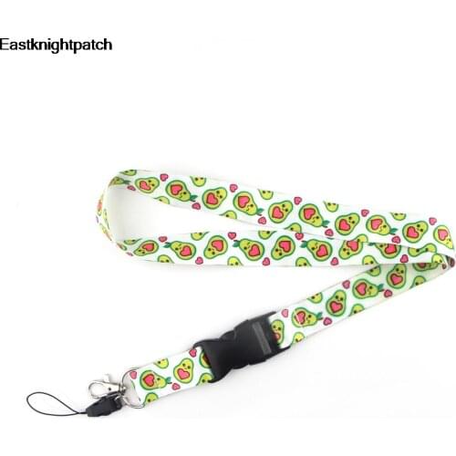 12pcs/lot E1837 Green Fruit Love Avocado Lanyard Neck Strap Lanyards for keys ID Card Gym Phone Strap USB badge holder Hang Rope