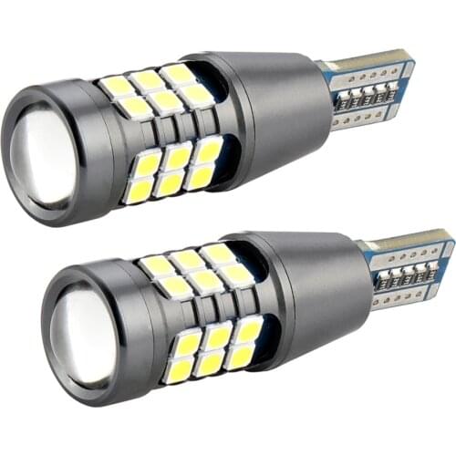 2pcs Signal Lamp W16W LED T15 921 912 Bulb Super Bright 3030 27SMD T15 Led Canbus Auto Backup Reserve Lights Tail Lamp 12V
