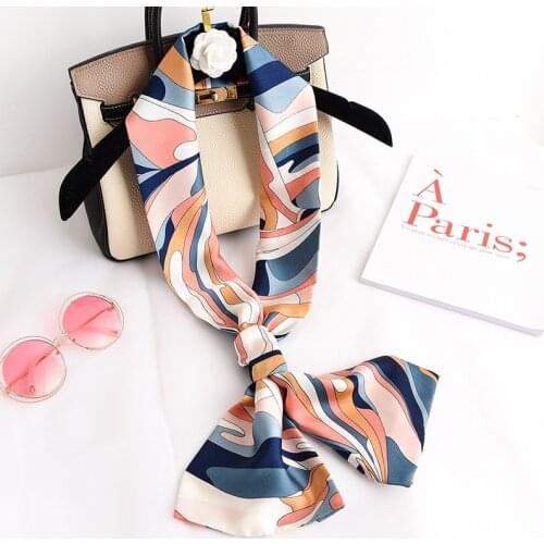 2020 Fashion Scarves For Women Silk Satin Hijab Scarf Female Bandana Luxury Brand Square Shawl Headband Scarfs For Ladies Poncho
