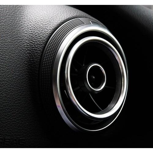 4 pcs aluminum alloy air vent ring Cover Stickers For Audi A3 8V S3 2014-2019 Sportback Sedan Interior Accessories Car Styling
