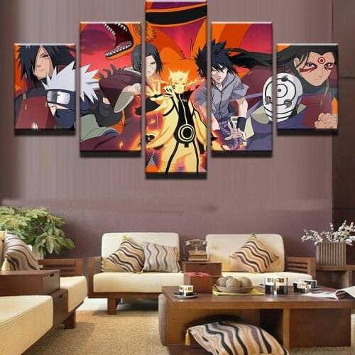 5 Pcs Ninja Anime Canvas Wall Art Painting Modular Picture Posters Print For Living Room Home Decor Paintings