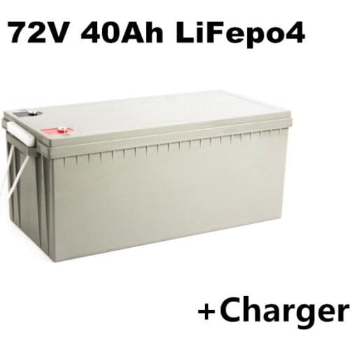 Rechargeable lifepo4 battery pack 72V 40Ah with BMS for energy storage system 4000W electric scooter motorcycle ebike+5A charger