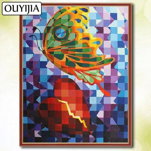 5D DIY Diamond Painting Full Square OUYIJIA Bird Butterfly Animals Flowers Mosaic Embroidery Diamond Picture Of Rhinestones Sale