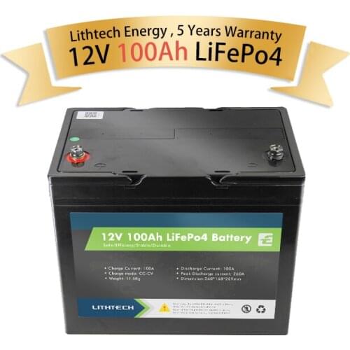 BMS Built-in 12.8v 100 Ah Lithium Ion Marine Lifepo4 Battery Pack 12v 100Ah Lifepo4 Battery With LCD Mit wireless data transfer