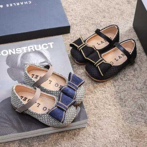 Size 21-30 Kids Baby Girls Soft Bottom Bowknot Single Princess Shoes Fashion Girls Sandals Diamond Decoration Girl Flat Shoes