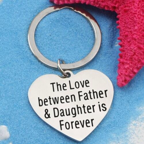 Heart Shaped Keychain The Love Between Father And Daugther Commemorate Exclusive Car Key Ring Charm Fathers Day Gift