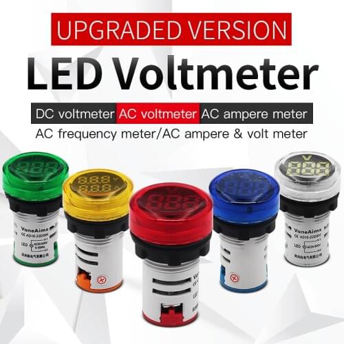 AC voltage digital display indicator ammeter voltmeter dual screen display DC voltmeter DC4-100v HZ frequency indicator 22mm