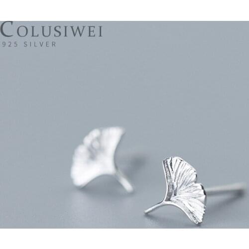 Colusiwei New Arrival Authentic Real 925 Sterling Silver Spring Leaf Leaves Stud Earrings for Women Fashion Earrings Jewelry