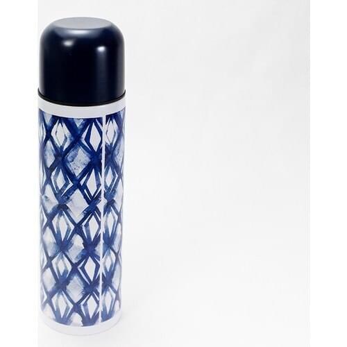 Tmall Home Design Thermos Blue Lozenge Pattern 500ML-101786