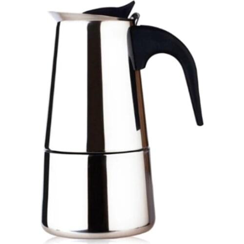 Moka Coffee Pot Espresso Latte Percolator Stove Coffee Maker Italian Coffee Machine 100ml/200ml/300ml/600ml Stainless Steel