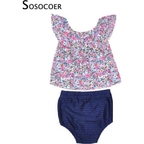 Floral Baby Girls Clothing Set New 2017 Summer Flower T Shirt Tops+PP Pants 2pcs Kids Clothes Outfits Toddler Girl Clothing Sets