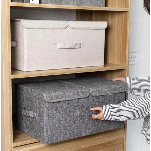 Clothes Storage Bag Closet Organizer Box with Reinforced Handle Durable for Clothing Books Comforters Blankets Bedding Toys Case