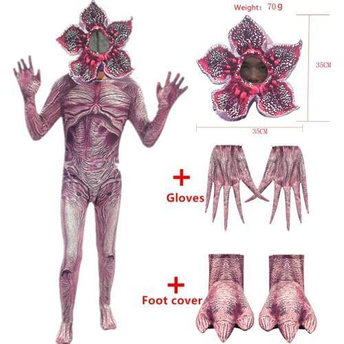Halloween Costumes for Kids Stranger Things Cosplay Costume Child Horror Jumpsuits Scarry Zombie Demogorgon Cosplay Clothes 4pcs