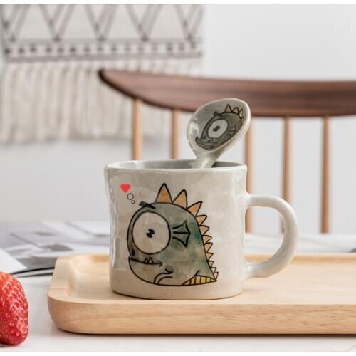 Creative Mugs Coffee Cups Ceramic Funny Cute Espresso Mug Japan Kawaii Children Coupelle Tazas De Cafe Coupelle Drinkware E5MKB