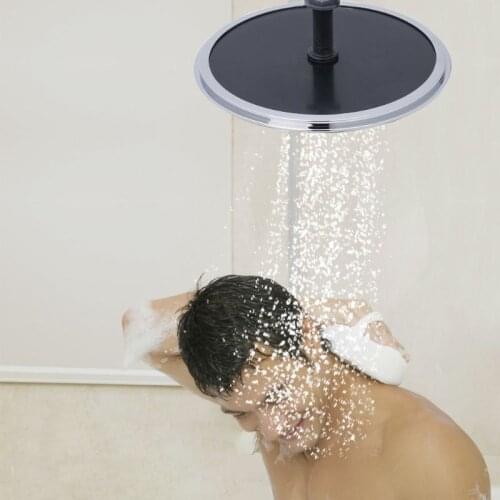 Round Shape Bathroom Top Shower Head Straight Screw Rainfall Showering Sprayer G1/2" P15D