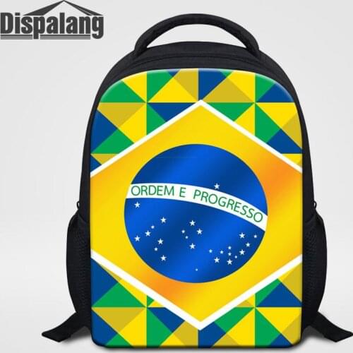 Dispalang 12'' Mini Backpack For Little Boys Children School Bags For Brazilian Fans Kid Kindergarten Bookbag DIY Image Logo Bag