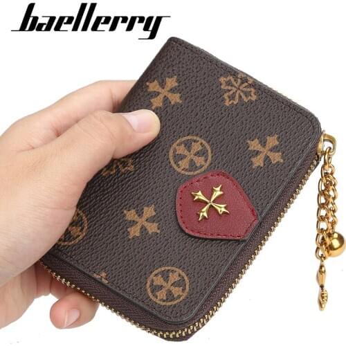 Fashion short women wallet coin purse Mini Coin Purse Zipper Credit Card Holder Portable Mens Clutch with Chains Bags for Girl