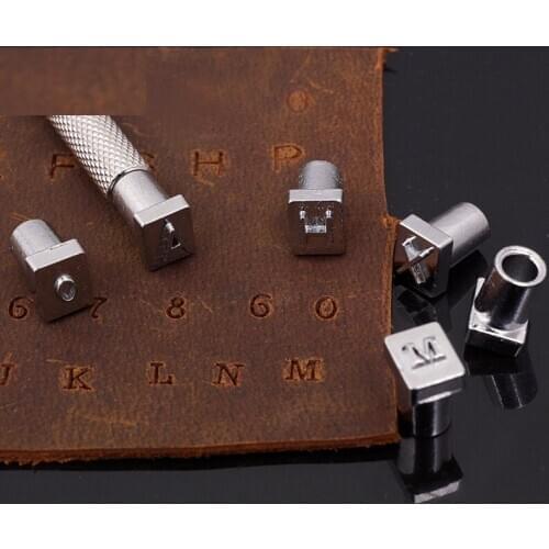 36Pcs/Set DIY 26Alphabets 10Digitals 1Pole Stamp Tools Set Leather Craft Carving Tools Senior Capital Letters Printing Quality