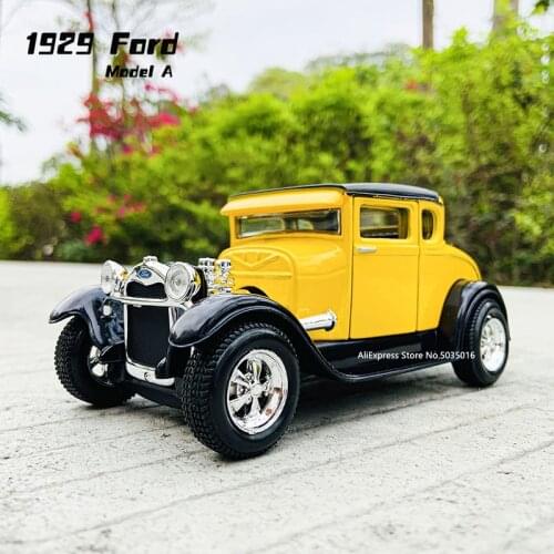 Maisto 1:24 New 1929 Ford Model A yellow Alloy Car Model Crafts decoration collection toy tools gift Die cast alloy car model