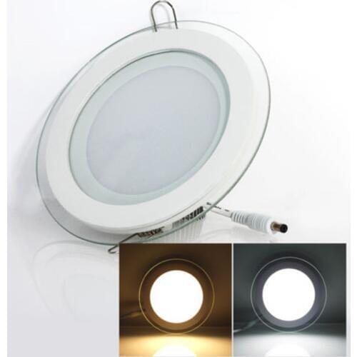 2019 New 3 COLOR CHANGE glass led panel light LED Ceiling Recessed Light AC85-265V LED Downlight SMD 6W 9W 12W 18W Home lighting