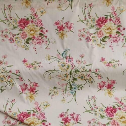 New Arrivals 100% Twill Cotton Fabric flower floral fabrics for DIY crib bedding apparel girl dress quilting handwork decoration