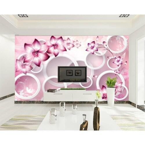Custom Photo Wallpaper 3D mural Wall paper Sticker 3d Flower circle bedroom TV Background wall 3d wallpaper papel de pared